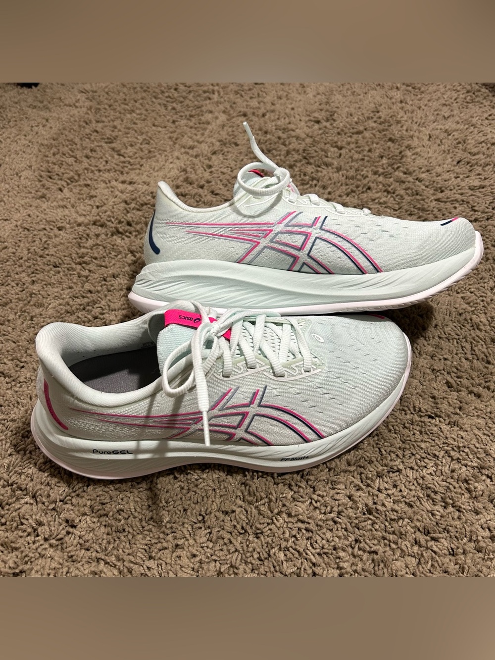 Asics Gel-Cumulus 26 Shoes Womens 9.5 Wide Green PureGel FF Blast Carbon Sneaker